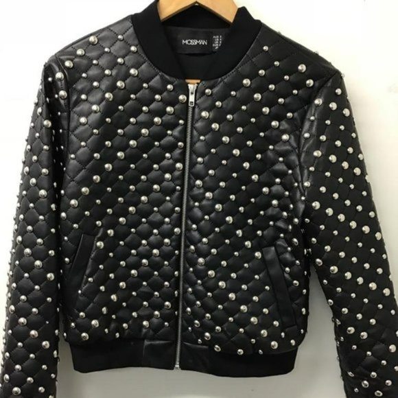 MOSSMAN Heart Break Quilted Black Bomber Jacket - Picture 11 of 13